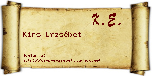 Kirs Erzsébet névjegykártya