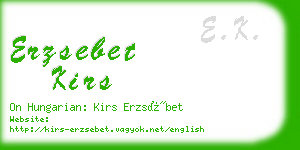 erzsebet kirs business card